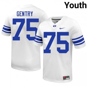 Andrew Gentry #75 BYU Cougars NCAA Youth White Football Stitched Authentic Jersey 33910352