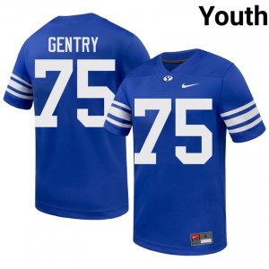 BYU Youth Andrew Gentry #75 Royal Football College Premium Embroidered Jersey 94830856