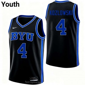 Brody Kozlowski #4 BYU NCAA Youth Black Basketball Stitched Authentic Jersey 16613399