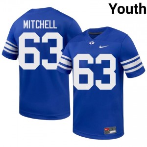 BYU Cougars Youth Bruce Mitchell #63 Royal Football College Premium Embroidered Jersey 93812175