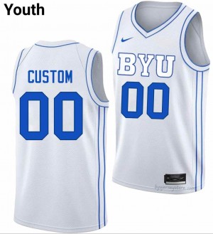BYU Cougars Youth Custom #00 Royal Basketball Player Premium Embroidered Jersey 19392579