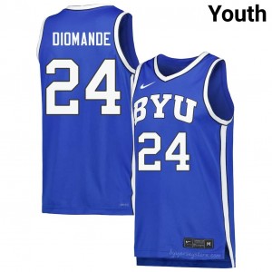 Official #24 Dominique Diomande Royal Cougars Youth Player Basketball Pro-Grade Embroidered Jersey 87819746