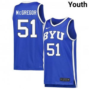 Official #51 Jared McGregor Royal Cougars Youth High School Basketball Pro-Grade Embroidered Jersey 23452122