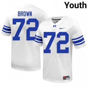 Joe Brown #72 BYU High School Youth White Football Stitched Authentic Jersey 61056709
