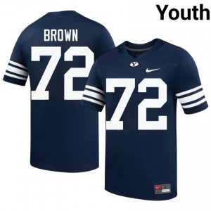 Official #72 Joe Brown Navy Cougars Youth College Football Pro-Grade Embroidered Jersey 75595142