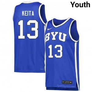 Official #13 Keba Keita Royal Cougars Youth College Basketball Pro-Grade Embroidered Jersey 21188957