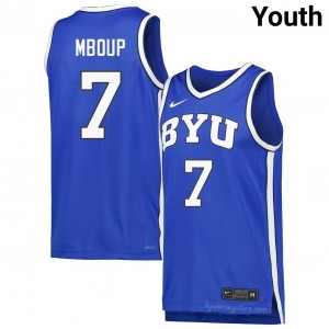 Official #7 Khadim Mboup Royal Cougars Youth Player Basketball Pro-Grade Embroidered Jersey 37213887