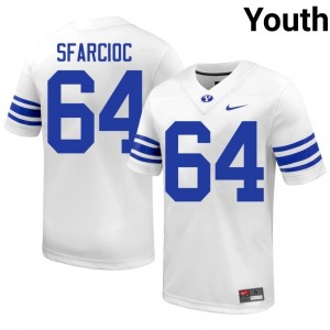 Kyle Sfarcioc #64 BYU Cougars Player Youth White Football Stitched Authentic Jersey 90273104