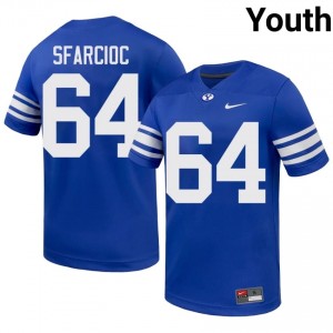 Cougars Youth Kyle Sfarcioc #64 Royal Football NCAA Premium Embroidered Jersey 95838919