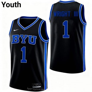 Robert Wright III #1 BYU High School Youth Black Basketball Stitched Authentic Jersey 17682235