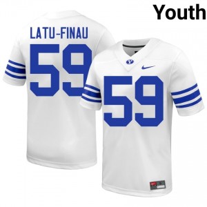 Siosiua Latu-Finau #59 BYU College Youth White Football Stitched Authentic Jersey 29954755