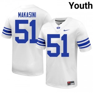 Sonny Makasini #51 BYU Cougars NCAA Youth White Football Stitched Authentic Jersey 15754269