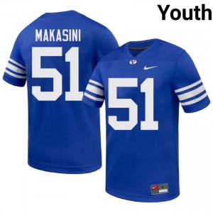 Cougars Youth Sonny Makasini #51 Royal Football College Premium Embroidered Jersey 25077127