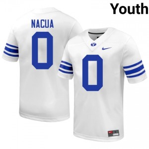 Tei Nacua #0 BYU High School Youth White Football Stitched Authentic Jersey 11095426