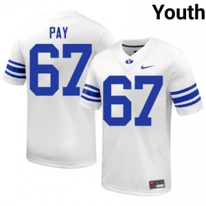 Trevor Pay #67 Cougars High School Youth White Football Stitched Authentic Jersey 50876977