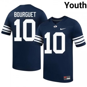 Official #10 Treyson Bourguet Navy Cougars Youth NCAA Football Pro-Grade Embroidered Jersey 43857527