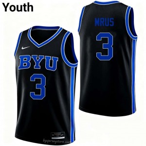 Tyler Mrus #2 BYU NCAA Youth Black Basketball Stitched Authentic Jersey 81487737