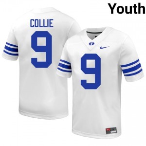 Austin Collie #9 BYU Player Youth White Football Stitched Authentic Jersey 39164999