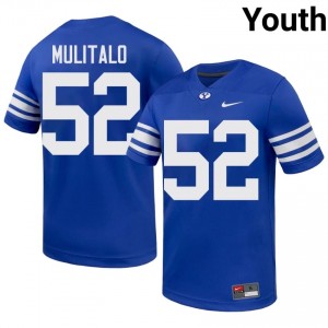 Cougars Youth Bott Mulitalo #52 Royal Football Player Premium Embroidered Jersey 97200411