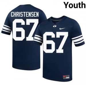 Official #67 Brady Christensen Navy BYU Cougars Youth NCAA Football Pro-Grade Embroidered Jersey 91672241