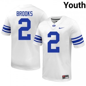 Chris Brooks #2 BYU High School Youth White Football Stitched Authentic Jersey 16519092