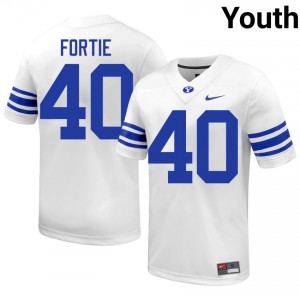 Eldon Fortie #40 BYU Cougars College Youth White Football Stitched Authentic Jersey 32608144
