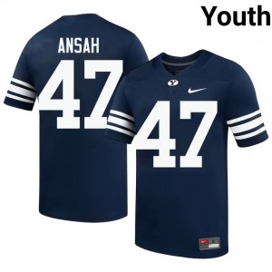 Official #47 Ezekiel Ansah Navy Cougars Youth High School Football Pro-Grade Embroidered Jersey 72175551