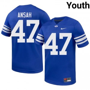 BYU Cougars Youth Ezekiel Ansah #47 Royal Football NCAA Premium Embroidered Jersey 48635979