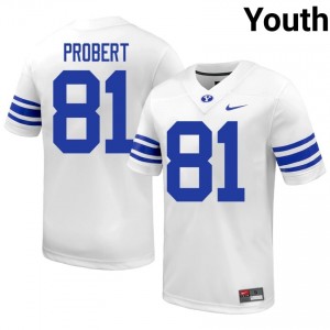 Marion Probert #81 BYU Cougars High School Youth White Football Stitched Authentic Jersey 31478117