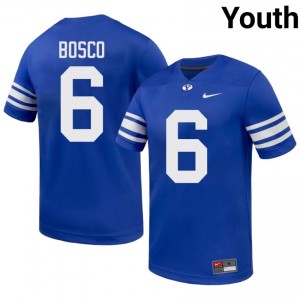 BYU Cougars Youth Robbie Bosco #6 Royal Football NCAA Premium Embroidered Jersey 45816686