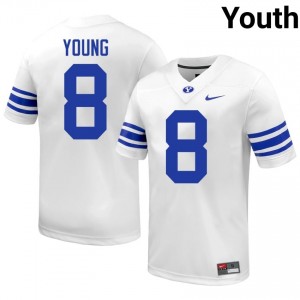 Steve Young #8 Cougars Player Youth White Football Stitched Authentic Jersey 24651786
