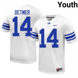 Ty Detmer #14 BYU Cougars NCAA Youth White Football Stitched Authentic Jersey 51045498