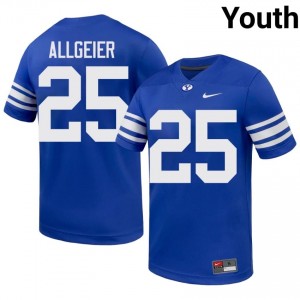 BYU Cougars Youth Tyler Allgeier #25 Royal Football NCAA Premium Embroidered Jersey 45724475