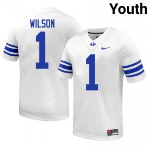 Zach Wilson #1 Cougars College Youth White Football Stitched Authentic Jersey 58881970