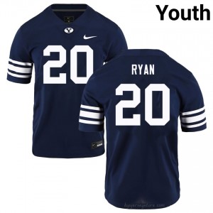 Carsen Ryan #20 BYU College Youth Navy Football Stitched Authentic Jersey 36493153