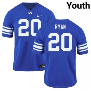 Official #20 Carsen Ryan Royal Cougars Youth NCAA Football Pro-Grade Embroidered Jersey 11800861