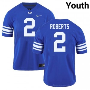 Official #2 Chase Roberts Royal Cougars Youth Player Football Pro-Grade Embroidered Jersey 77217077