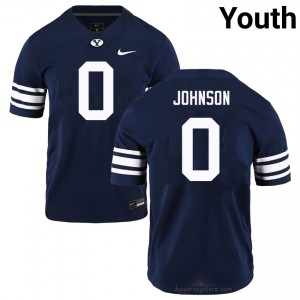 Evan Johnson #0 BYU NCAA Youth Navy Football Stitched Authentic Jersey 17001341
