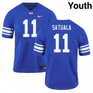 Official #11 Faletau Satuala Royal Cougars Youth High School Football Pro-Grade Embroidered Jersey 74458830