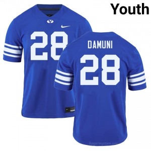 Official #28 Jovesa Damuni Royal Cougars Youth College Football Pro-Grade Embroidered Jersey 72929440
