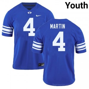 Official #4 LJ Martin Royal Cougars Youth College Football Pro-Grade Embroidered Jersey 57333414