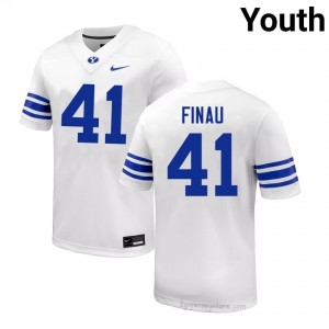 BYU Cougars Youth Lucky Finau #41 White Football NCAA Premium Embroidered Jersey 44096449