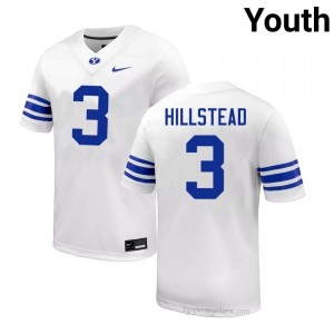 BYU Cougars Youth McCae Hillstead #3 White Football High School Premium Embroidered Jersey 63765169