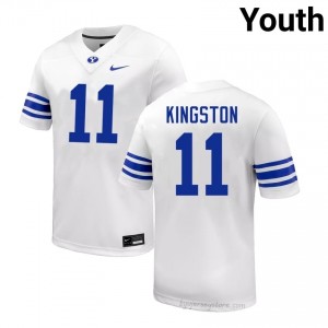 BYU Cougars Youth Parker Kingston #11 White Football High School Premium Embroidered Jersey 15804635