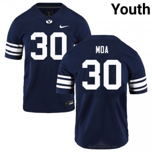 Sione Moa #30 BYU NCAA Youth Navy Football Stitched Authentic Jersey 60798397